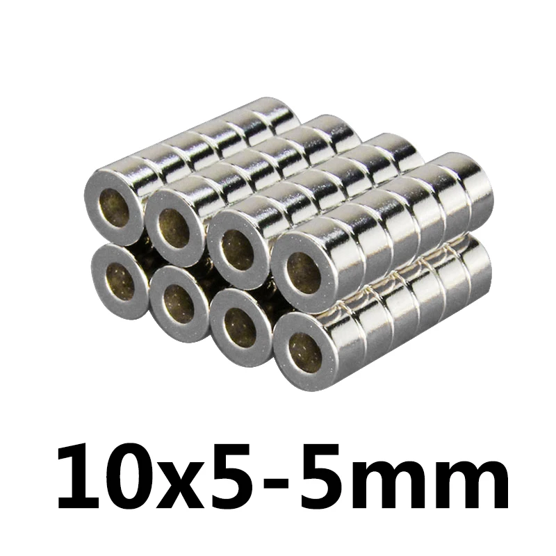 10 pcs mini 10x5mm with holes 5mm N35 rare earth strong neodymium