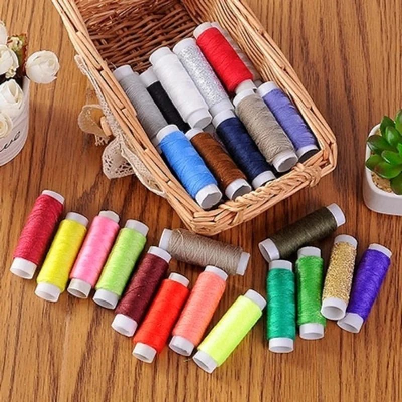 

39 Color Strong Sewing Thread Box Mixed Color Polyester Sewing Thread Sewing Supplies Hand Machine Thread Sew Gold Silver Line