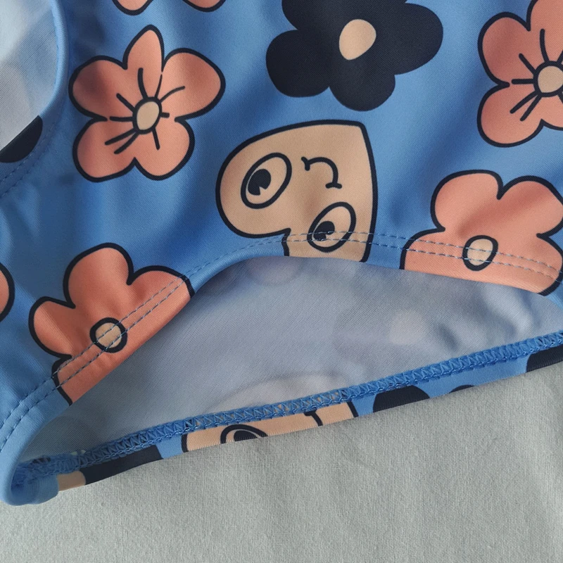 Летняя одежда для маленьких девочек Цельный Детский купальник с рисунком