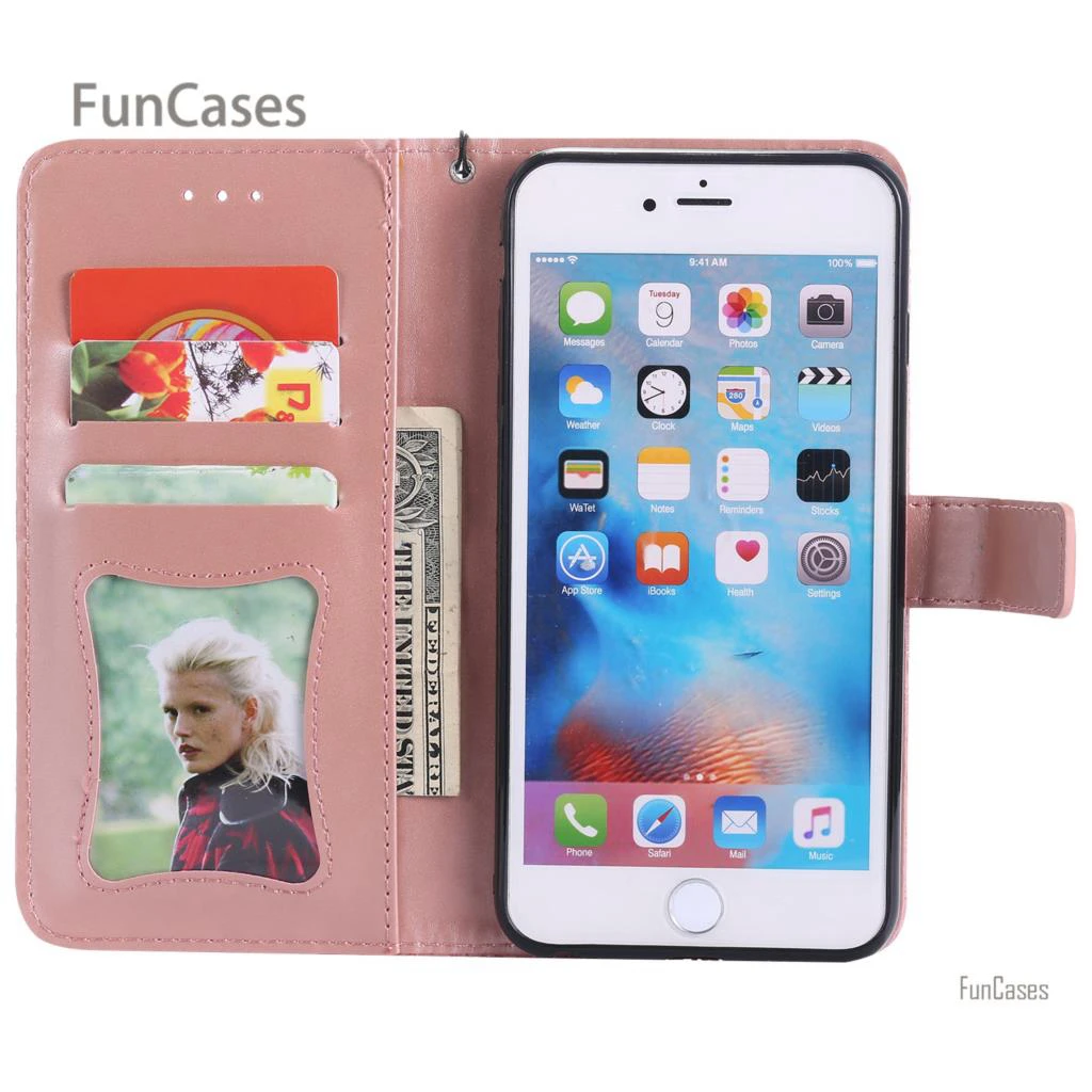 Лоза тиснение чехол на магнитном замке Estojo iPhone 6 Plus из искусственной кожи Сумка