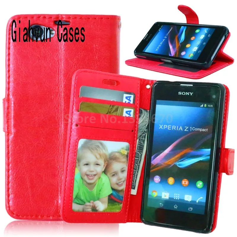 Для sony Xperia Z1Mini Z2 Z3 Z3mini Z4 capa para задняя крышка чехол для телефона кожаный Стенд Фото