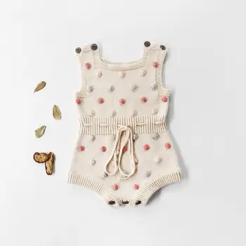 

Infants Baby Girl Clothes Baby Romper Knitted Sleeveless Cute Ball Baby Jumpsuit Children Outfits Newborn Rompers Girls Clothes
