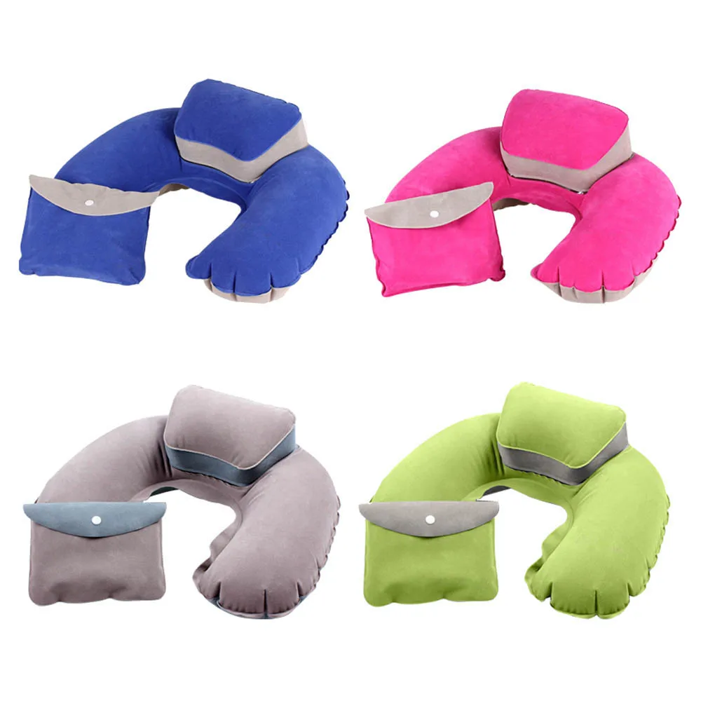 

U-Shape Travel Pillow for Airplane Inflatable Neck Pillow Travel Accessories 4Colors Comfortable Pillows for Sleep Home Textile