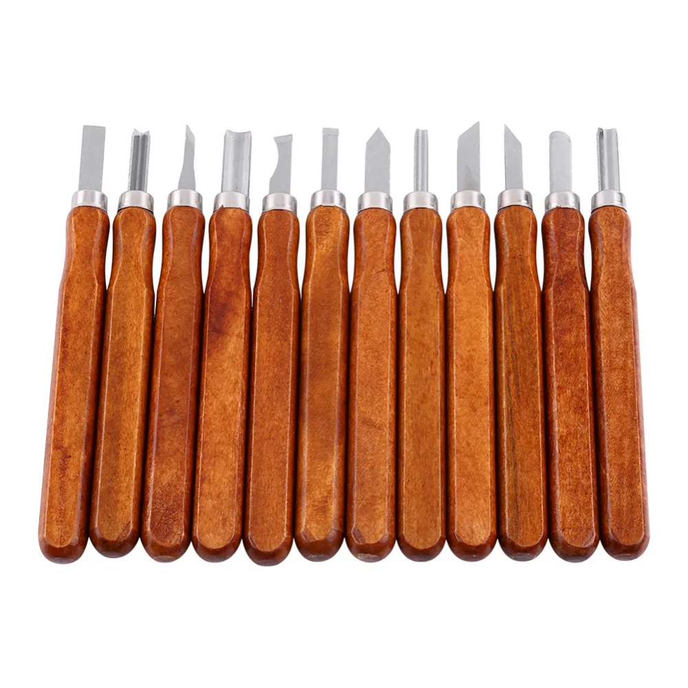 WALFRONT 12pcs/Lot Wood Carving Chisels Cutter Knife Set Hand Wood