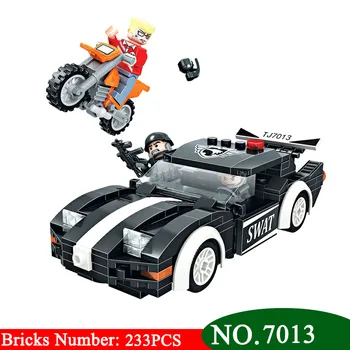 

Winner 7013 City Police Series Swat Cruiser Patrol Car Moto Building Blocks Compatible all Brand Bricks Toys For Children Gift