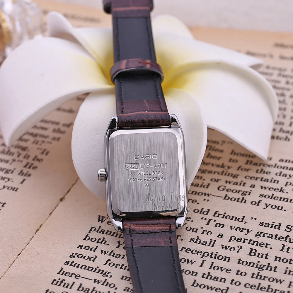 Casio watch Analogue Women's quartz watch small square watch retro trend pointer waterproof watch LTP-V007