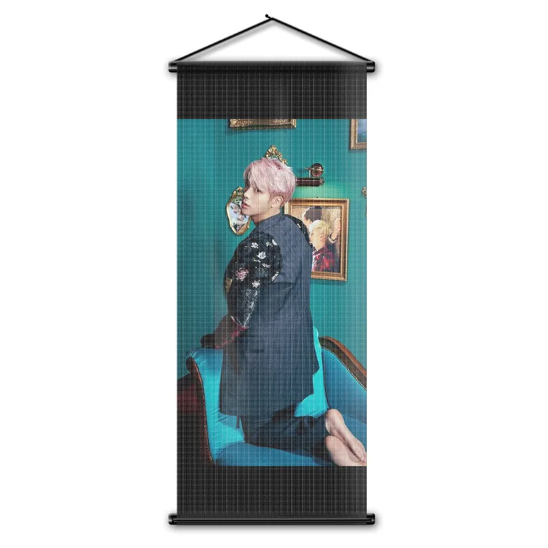 

BTS JIN V Banner Flag Wall Scroll Home Decor Bangtan Boys SUGA JIMMIN Tapestry Hanging Poster Gifts 17.7x43.3 Inch