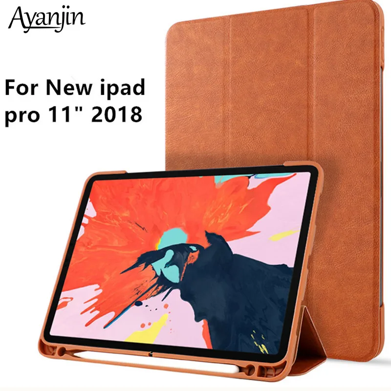 Для iPad Pro 11 2018 ультратонкий высококачественный чехол подставка из искусственной