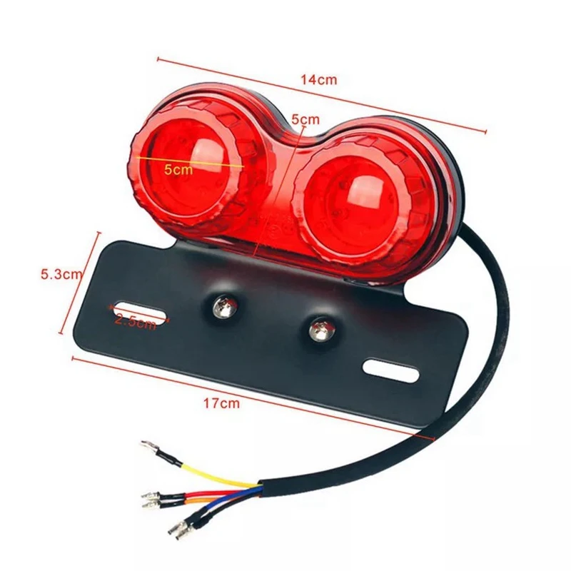 Motorcycle Turn Signal Brake Led Light License Plate Holder Tail Lights LED Brake Tail Lamps For Harley Bobber Cafe Racer ATV (2)