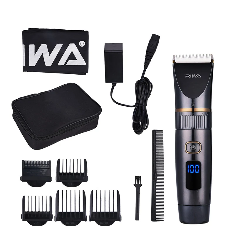 RIWA Водонепроницаемая машинка для стрижки волос профессиональный триммер для бороды ЖК-дисплей Дисплей, машинка для стрижки волос, Для