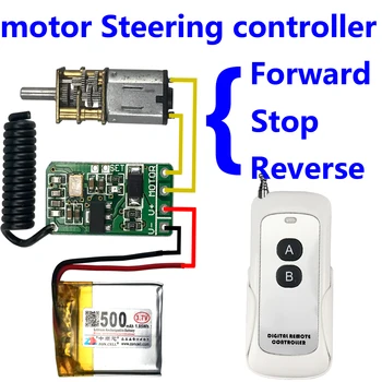 

433mhz rf transmitter receiver 3.7v 4.5v 9v 12v motor Forward Reverse steering Controller module wireless remote control switch