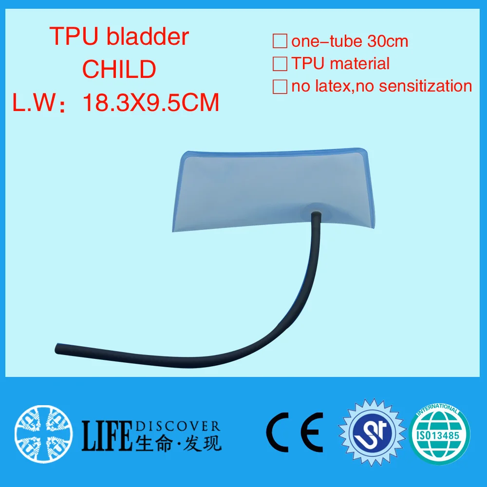 

TPU BP cuff bladder for child arm size 18.3*9.5CM with 30cm length tube