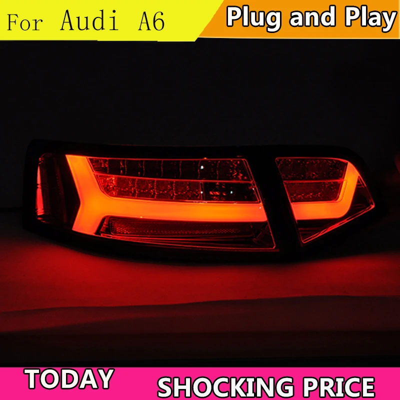 Clearance doxa Car Styling for au di A6 Taillights 2009-2012 for A6 LED Tail Lamp Rear Lamp DRL+Brake+Park+Signal led lights 1