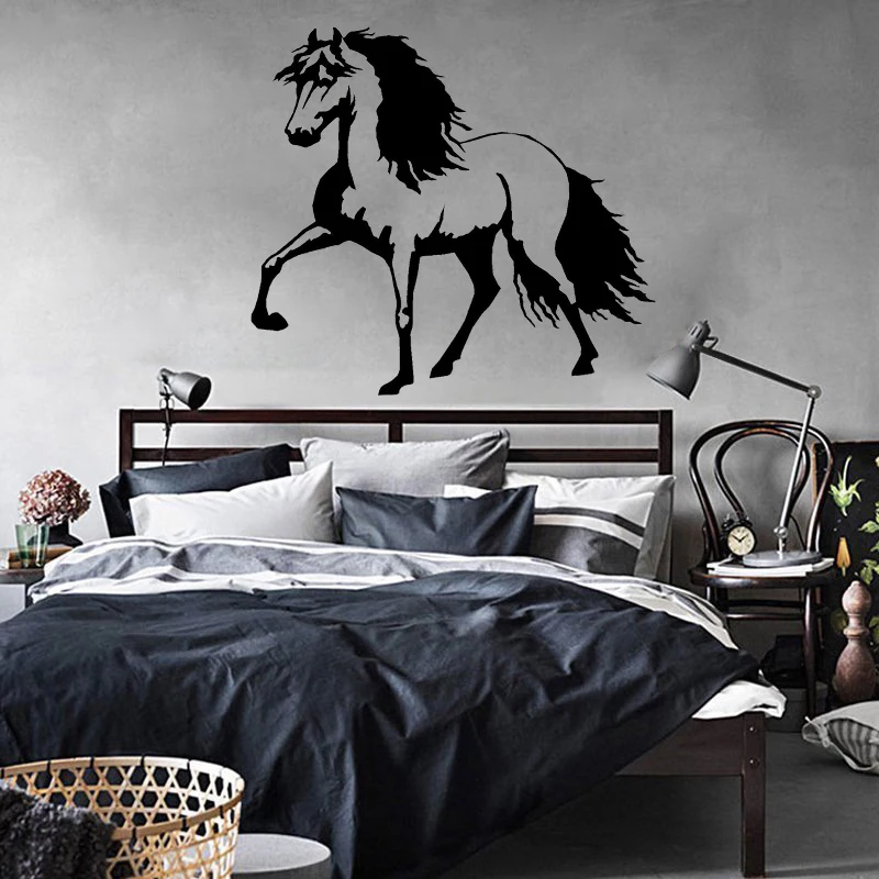 

ZN Art Decal Vinyl Sticker Black and White Style Horse Wall For Bedroom Or Living Room Home Decoration Style ZM21