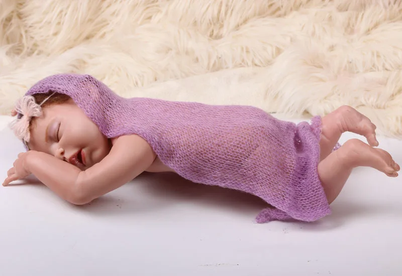 4060cm Newborn Baby Swaddle Wrap Soft Newborns Photography Props Baby Blanket Baby Boy Girl Knitted Infant Sleeping Wraps 0-2M (28)