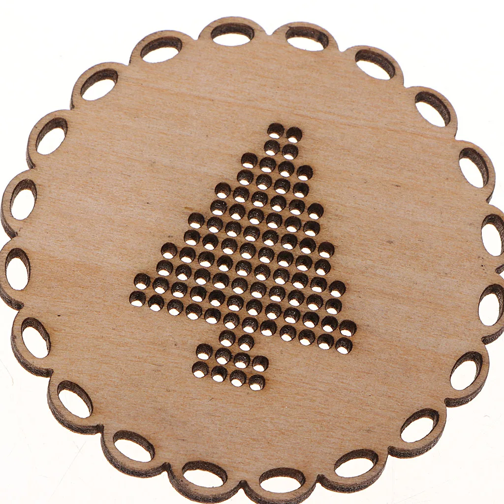 Wood Crafts Small Blank Pendant Charms for Counted Cross Stitch Kit, 3 Assorted Shapes, 5.5cm/5cm