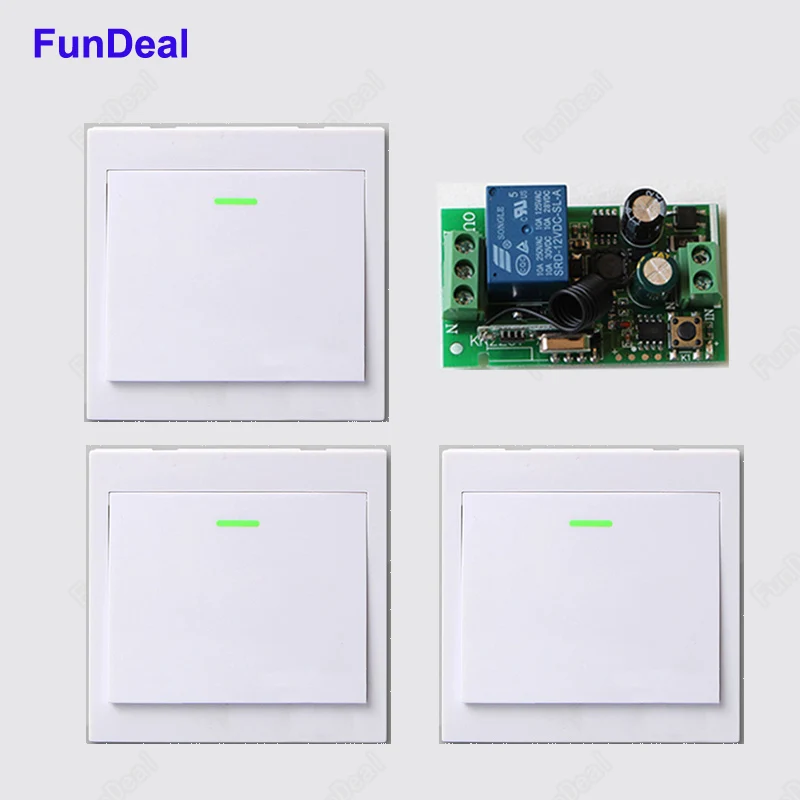 

AC 220V Receiver Wireless Remote Control Switch Wall Panel Remote Transmitter Hall Bedroom Ceiling Light Led Lamp Wireless TX RX