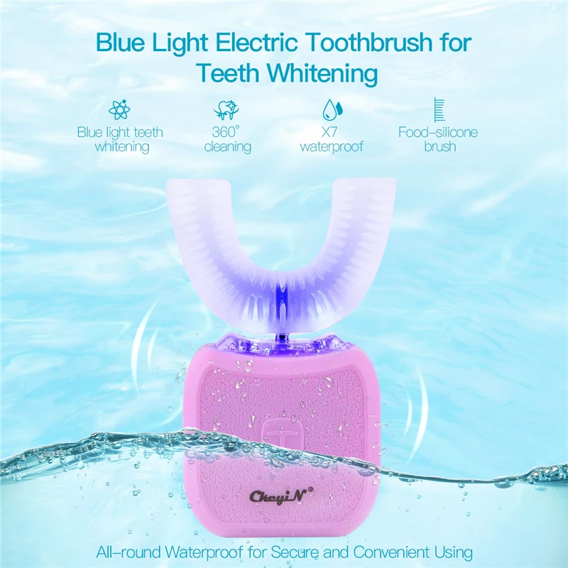 

360 Degrees Ultrasonic Electric Toothbrush Waves Tooth Brush Silicone U shape Teethbrush Waterproof Tooth Brushes USB Charge