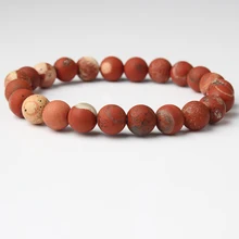 

Natural stone beads bracelet for men and women lucky charms matte and frosted natural stone beads crystal jewelry bracelet