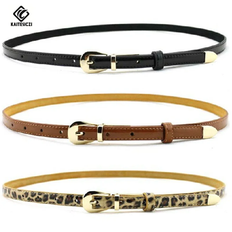 [KAITESICZI] belt for women made of genuine leather thin belt in candy