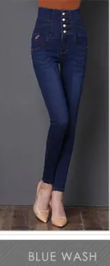 Джинсы для женщин синие джинсы с высокой талией женские эластичные большого размера растягивающиеся женские джинсы потертые джинсы узкие брюки - Цвет: dark blue