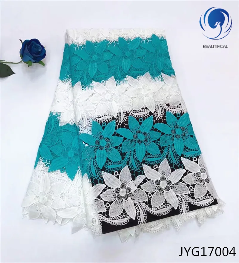 

BEAUTIFICAL milk silk guipure lace fabric african printed guipure lace fabric flower design 5yards/lot JYG170