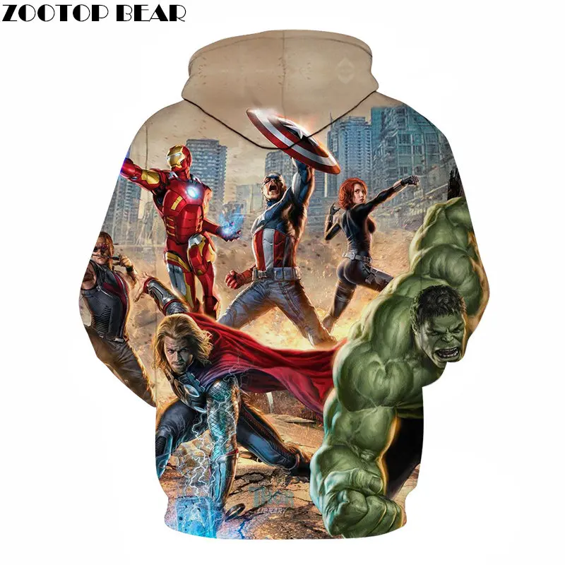 Значок с 3D принтом Мстители 4 Мужская толстовка Marvel пуловер спортивный костюм весенние толстовки уличная одежда 6XL Мстители эндгейм ZOOTOPBEAR