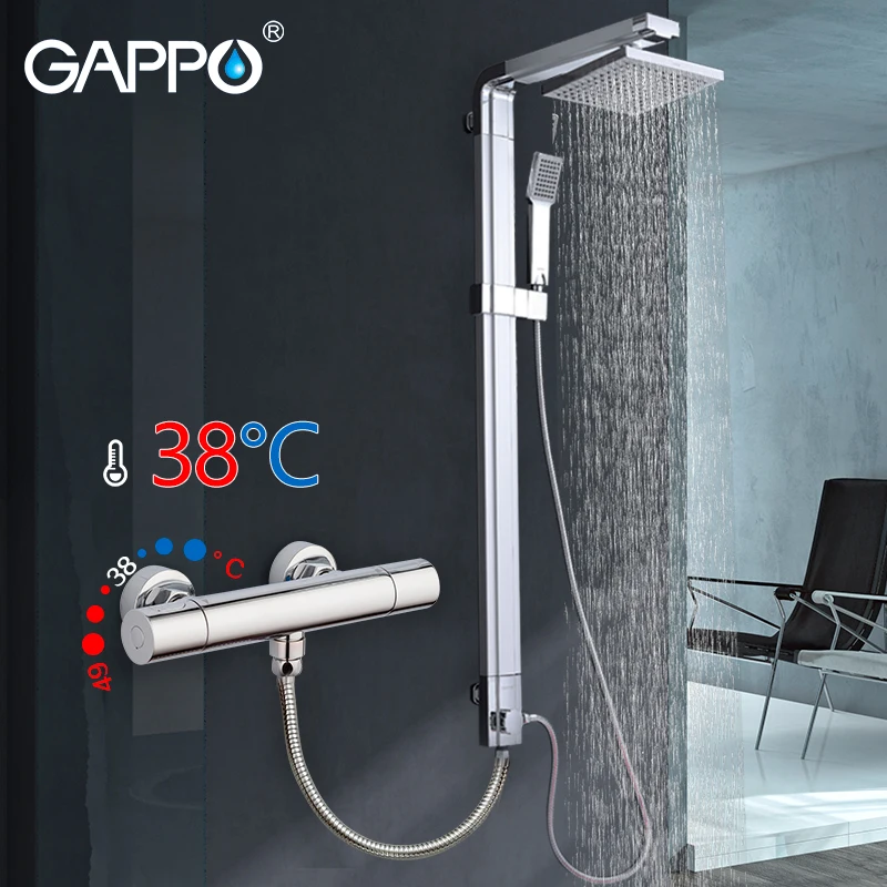 

GAPPO shower faucet thermostatic showers round mixer tap wall mount mostatic shower bath mixer shower faucets taps