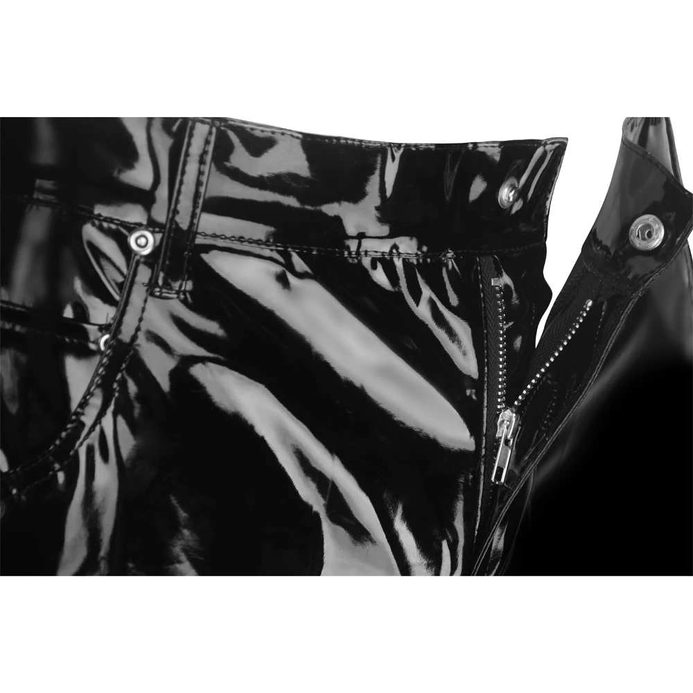 Мужское белье Wetlook облегающие блестящие лакированные ПВХ кожаные латексные вечерние облегающие штаны для ночного клуба леггинсы брюки с отверстием для пениса