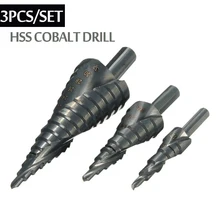 3PCS/SET 4-32MM HSS Cobalt Step Stepped Drill Bit Set Nitrogen High Speed Steel Spiral For Metal Cone Triangle Shank Hole 3PCS/SET 4-32MM HSS Cobalt Step Stepped Drill Bit Set Nitrogen High Speed Steel Spiral For Metal Cone Triangle Shank Hole