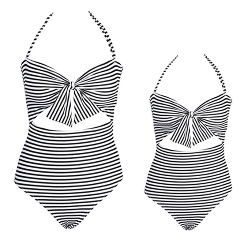 

Mother Daughter Matching Swimsuit Stripe Family Look Mommy and Me Clothes Family Matching Swimwear Mom And Daughter Bathing Suit