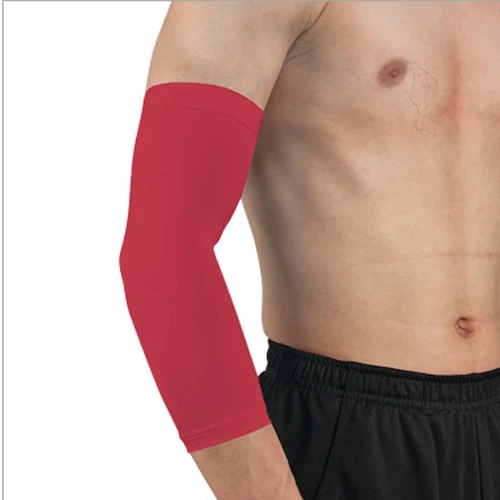 2 Pcs/lot UV Protection Quick Dry Running Arm Sleeves Breathable Basketball Badminton Elbow Support Armguards Sports Arm Warmers - Цвет: red
