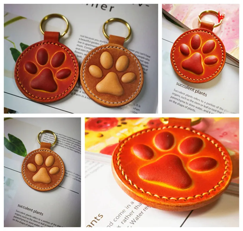 Leather Craft Key Ring DIY Handing Decoration Dog Cat Paw Shape Plastic Mold Die Cutting Mould Set 60mm leather craft tool kit,leather craft tools,leather craft tool