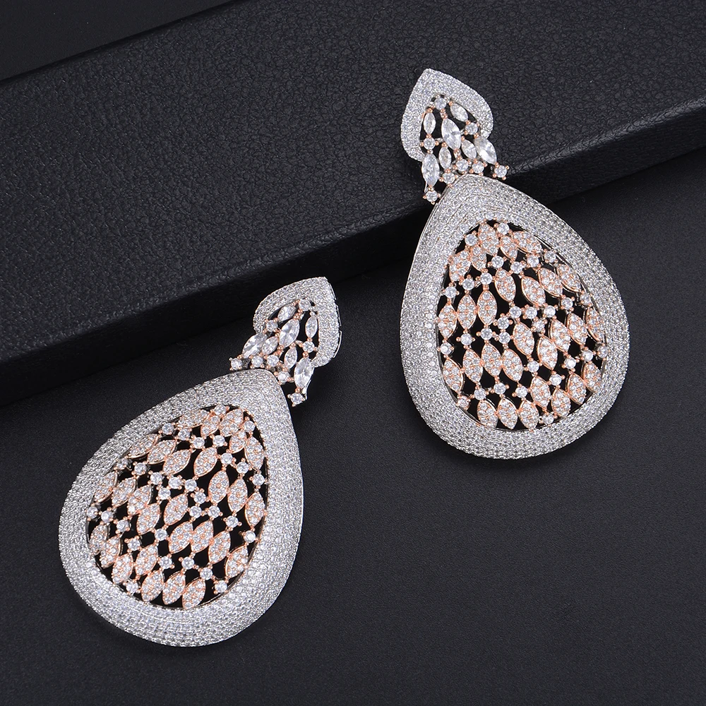 

missvikki Famous Luxury Waterdrop Pendant Earrings for women Sister Mother Lover Anniversary Party Jewelry Gift Cubic Zirconia
