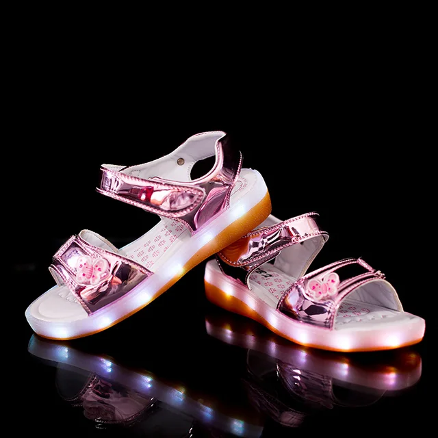 Buy Kid Sandals Summer Butterfly USB Charging Led