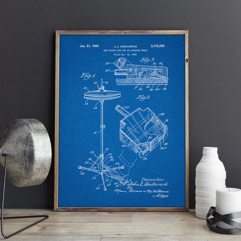 Hi Hat Cymbal Stand and Pedal Patent Prints