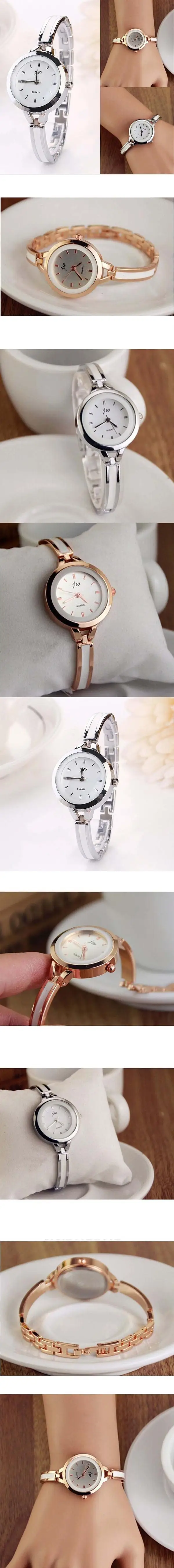 Модные женские элегантные часы-браслет, аналоговые кварцевые тонкие часы из нержавеющей стали с круглым циферблатом, женские наручные часы