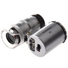 Mini 60x LED Pocket Microscope Jeweler Magnifier Adjustable Loupe
