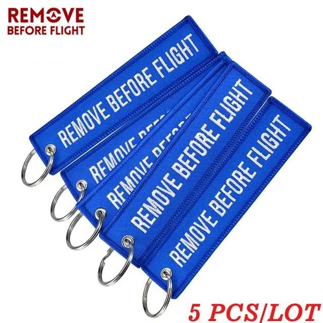 POMPOM 5pcs/lot Remove Before Flight Keychains for Aviation Gifts OEM Key Chains Embroidery Chain Keyring Key Chaveiro Jewelry 5PCS
