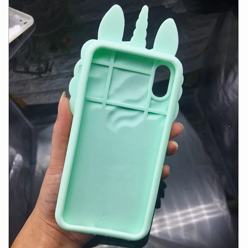 Модный силиконовый чехол для телефона с единорогом Iphone X милый карамельного