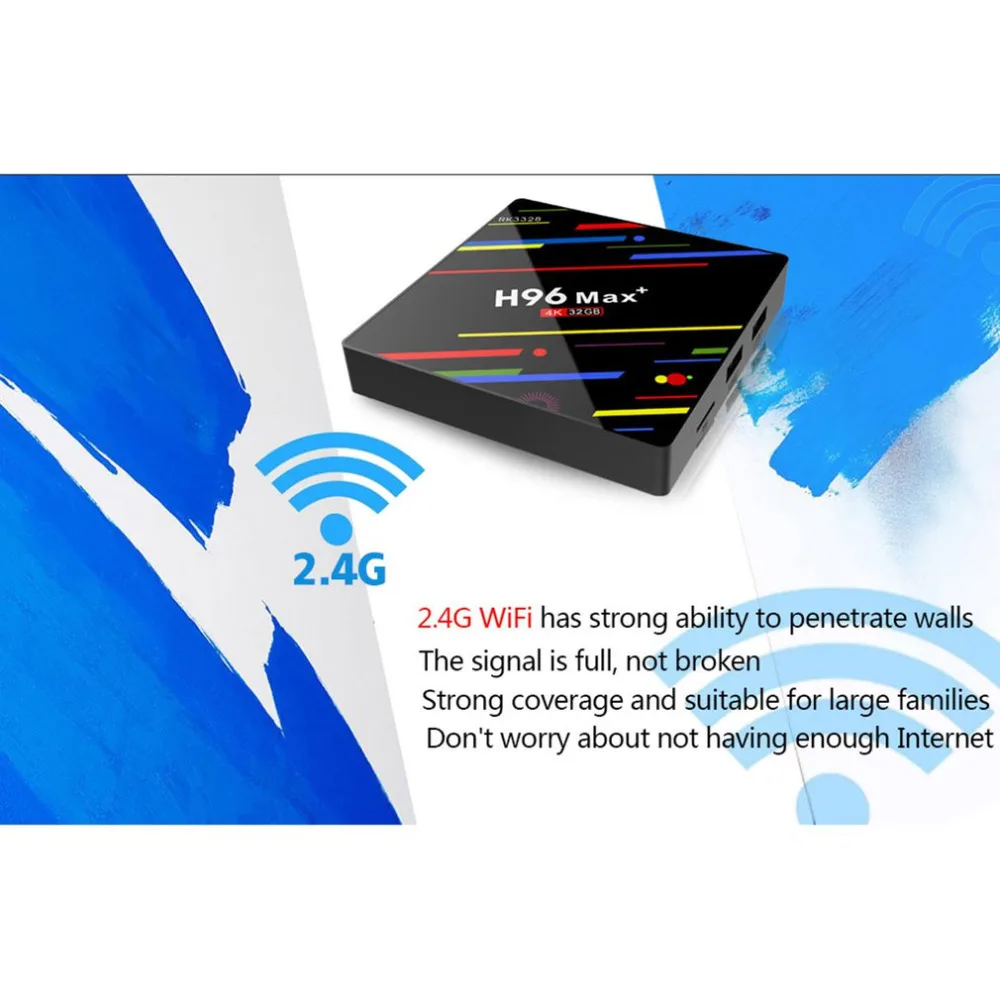 H96 max plus smart android tv box 4+32G TV BOX for Android 8.1 TF cards HD 4K 100M WiFi 2.4G tvbox iptv box Voice remote control