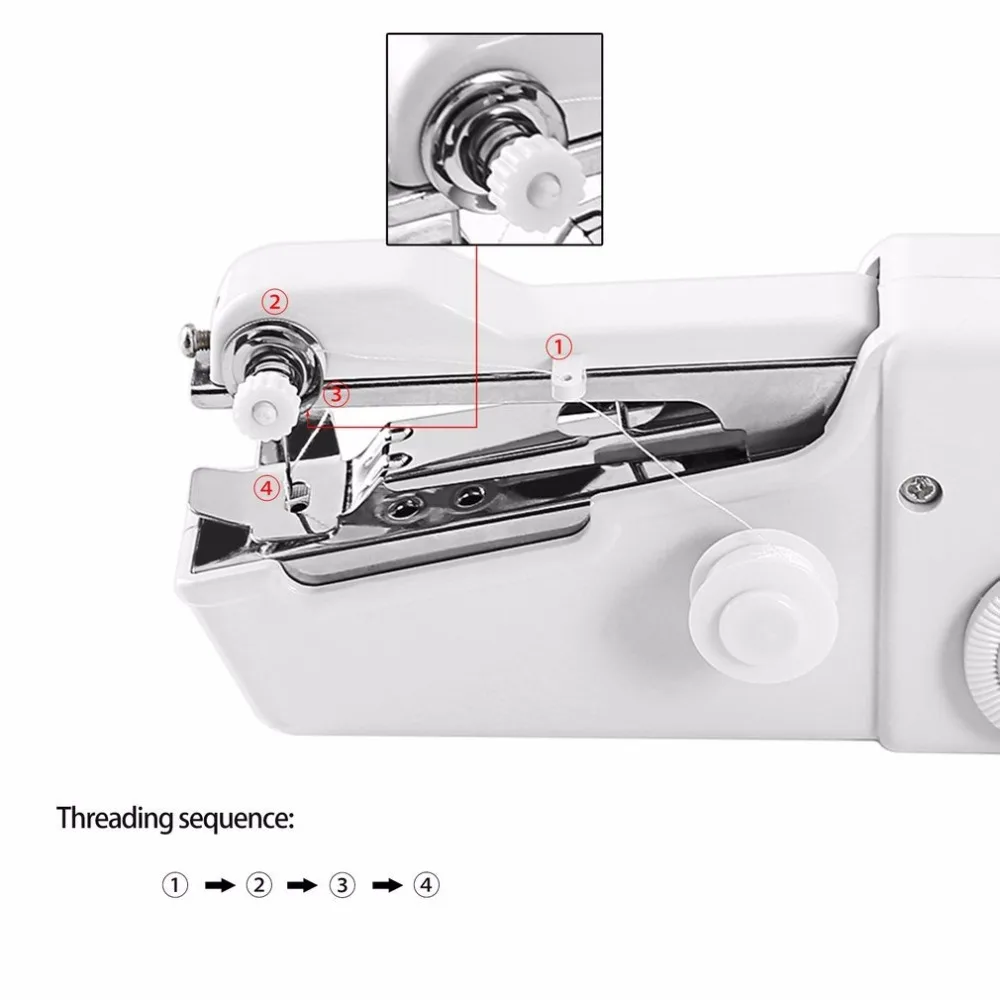 Мини Портативная электрическая ручная швейная машинка на батарейках простое шитьё пошив одежды инструмент для путешествий домашнего использования