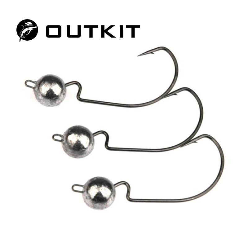 OUTKIT 5 шт./лот кренк джиг голова крюк 3,5 г 5 г 7 г свинцовый крючок для рыбалки джиг приманка жесткие приманки мягкий червь рыболовные снасти аксессуары