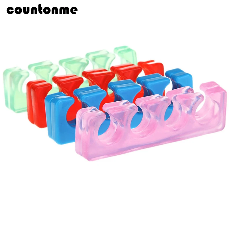 

20 Pcs / Pack Silicone Soft Form Toe Separator / Finger Spacer For Manicure Pedicure Nail Tool Flexible Soft Silica Random Color