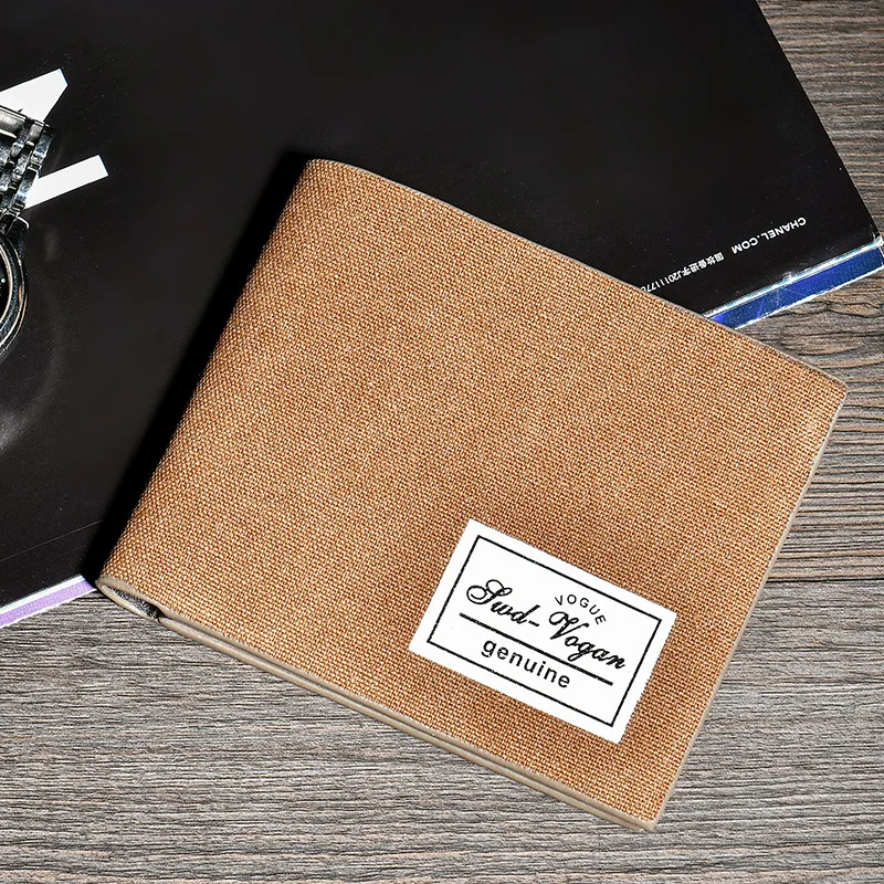 Wallet Man Canvas Credit Card Holder Men Business Casual Male Purse  Short Coin Pocket no Zipper fashion student wallet 225