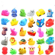 Cute Soft Rubber many animals Duck Float Squeeze Sound Baby Wash Bath Toys Play Animals Toys Kids Bath Toys