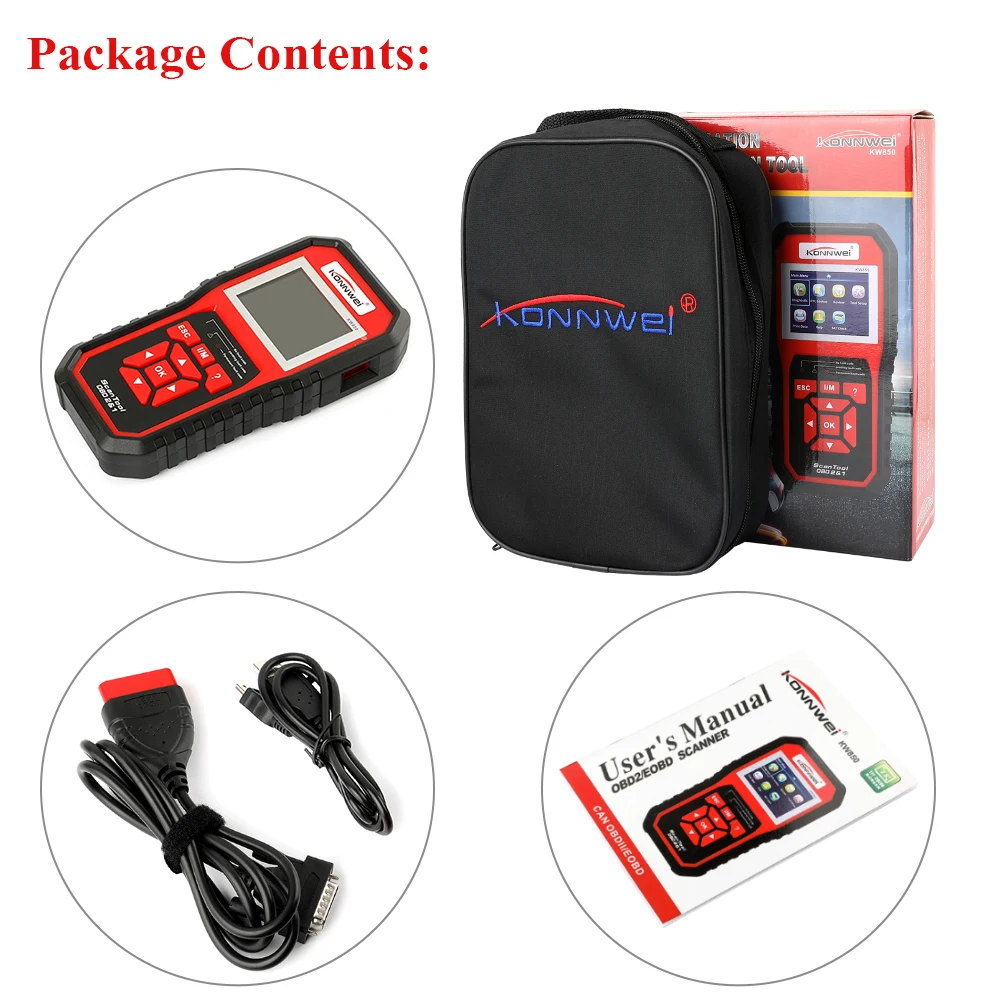 KONNWEI KW850 OBDII Автомобильный инструмент OBD2 нескольких языков товара Reader Сканер
