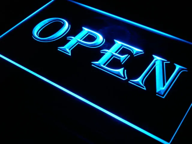 

i019 OPEN Shop Cafe Bar Pub Business LED Neon Light Light Signss On/Off Switch 20+ Colors 5 Sizes