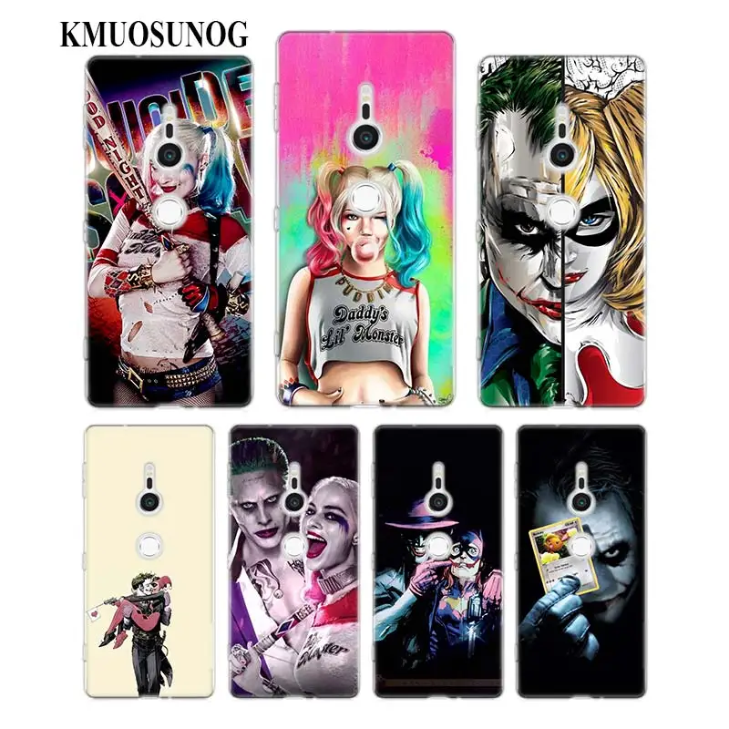 

Transparent Soft Silicone Phone Case joker harley quinn for Sony Xperia E5 XA1 XA2 M5 Z5 XZ1 XZ2 Compact
