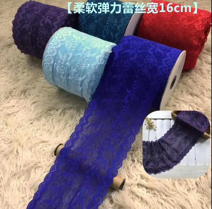 

2 Meters/lot Blue Purple Red Elastic Lace Fabric Ribbon Underwear Stretch Lace Trim DIY Headband Sewing Garment Accessories